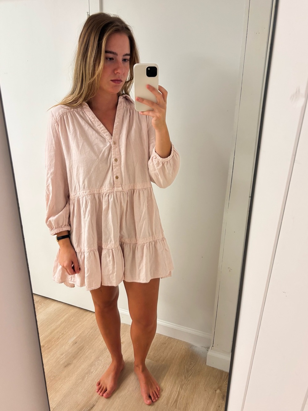 Zara Blush Linen Dress